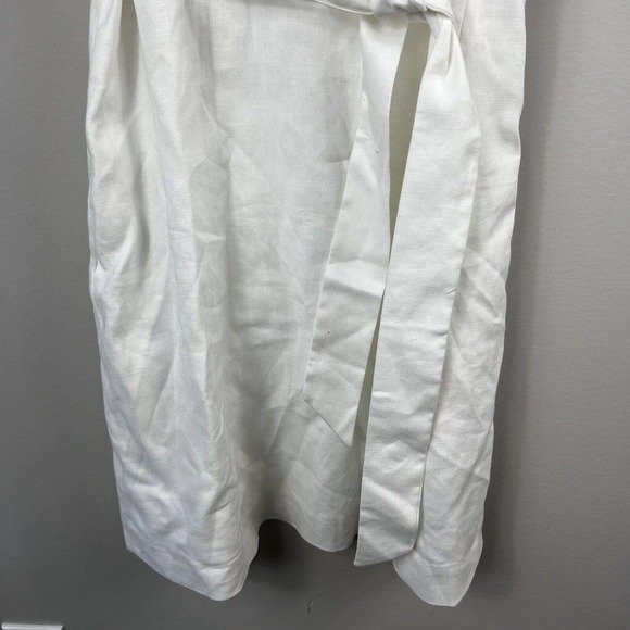 J Crew White Faux Wrap Linen Blend Dress size 2 Belted - Picture 5 of 13